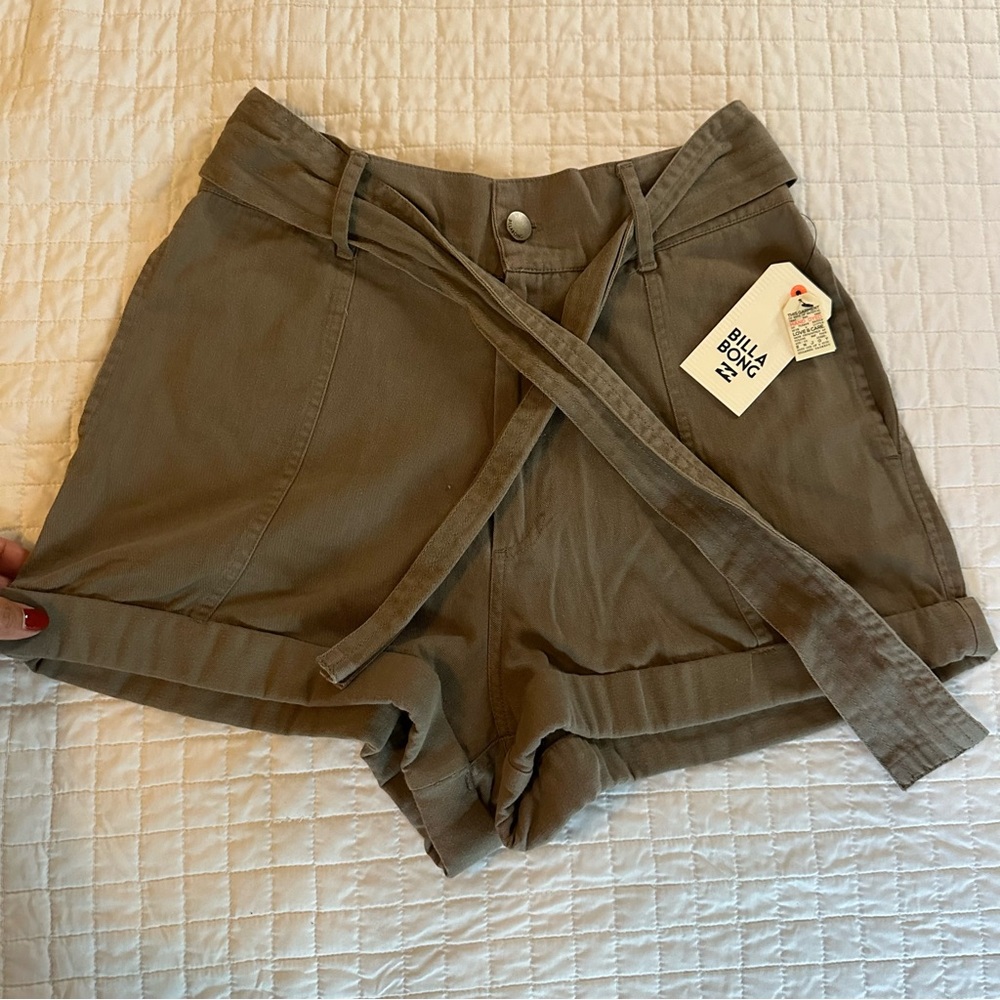Billabong Women's High Waist Green Shorts